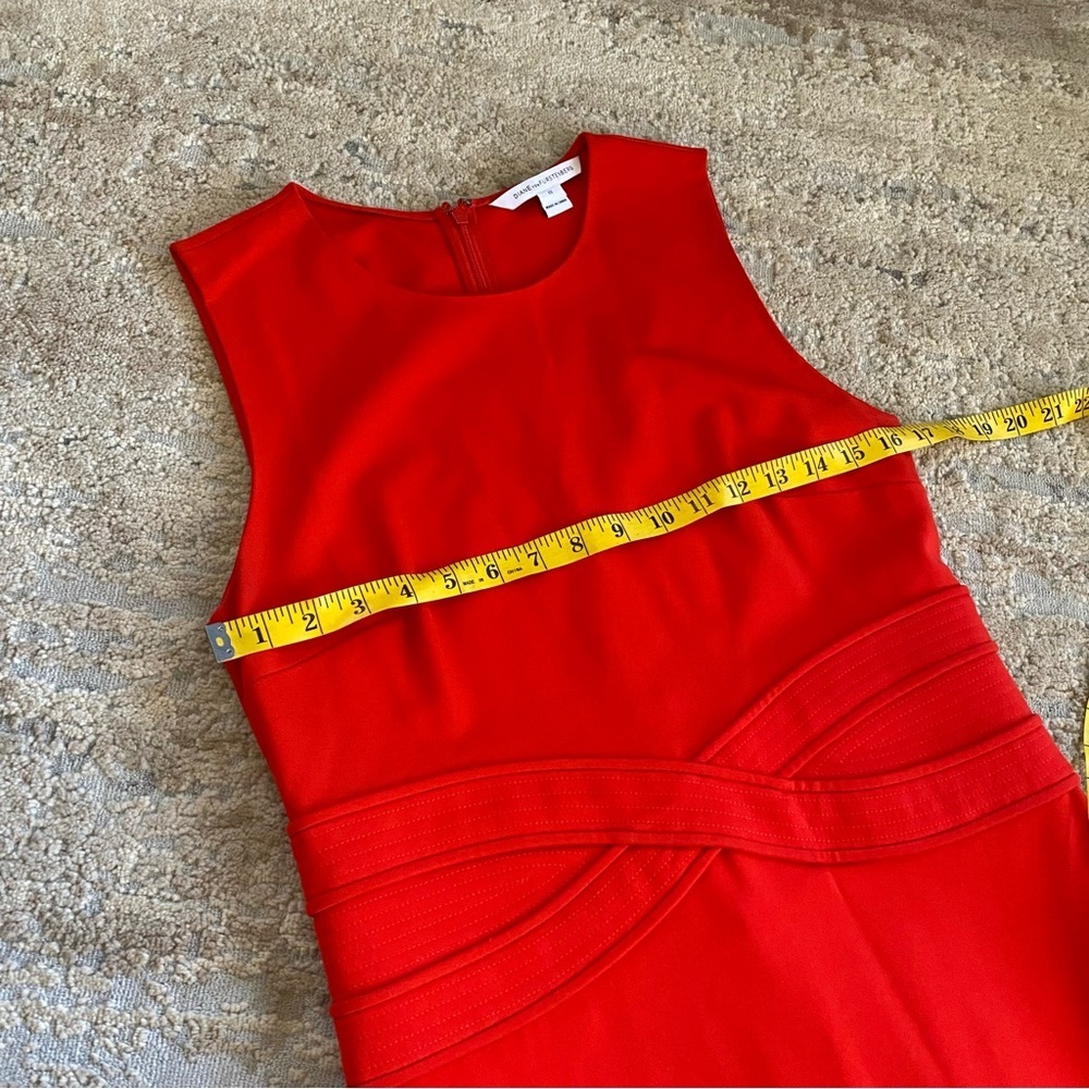 Diane Von Furstenberg Evita Sheath Dress Bright Red Above Knee Sleeveless: 10 - Picture 9 of 12